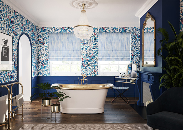 Waterfall, Azure - Twist&Fit Roman Blind - Image 8